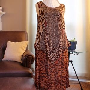 Phool Leopard/Animal Print Maxi Dress